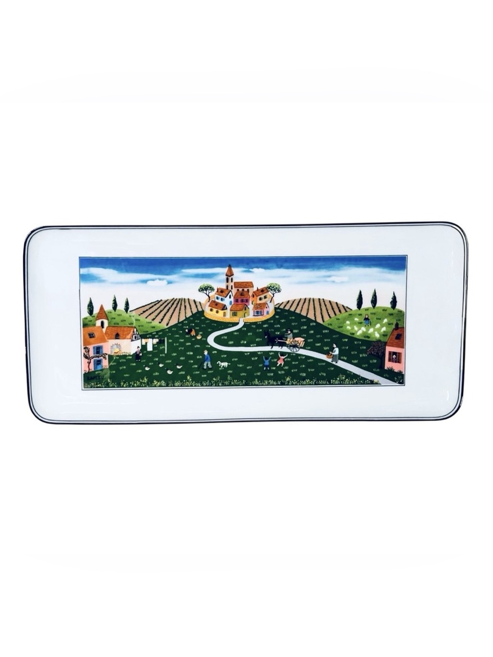 Villeroy & Boch Design Naif sandwich tray village scene by artist Gérard Laplau